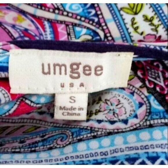 UMGEE USA BLUE & PINK BOHO-INSPIRED VNECK DRESS SZ.S EUC. - Picture 6 of 7